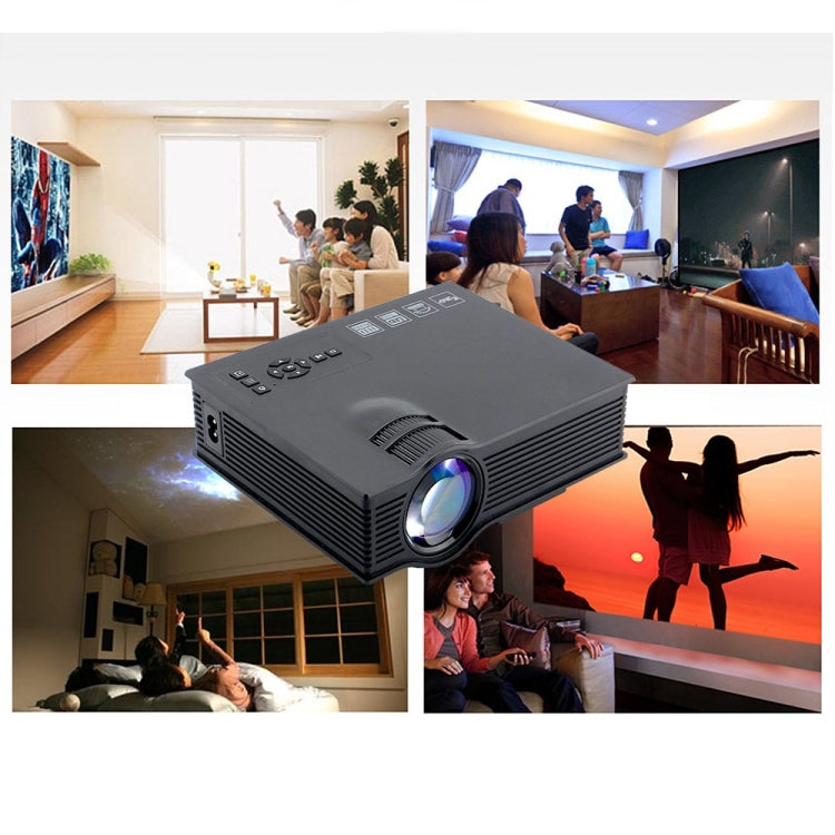 UC40 LED Portable Projector,1200 Lumens Mini Home Theater Support PC/Laptop/TV Box and More, with HDMI/TV/VGA/AV/USB/SD Interface 800*481 Resolution-Black