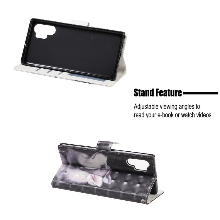 3D Visual Painting Left And Right Open Leather Case for Galaxy Note10+, With Bracket & Card Slot & Wallet & Bracelet