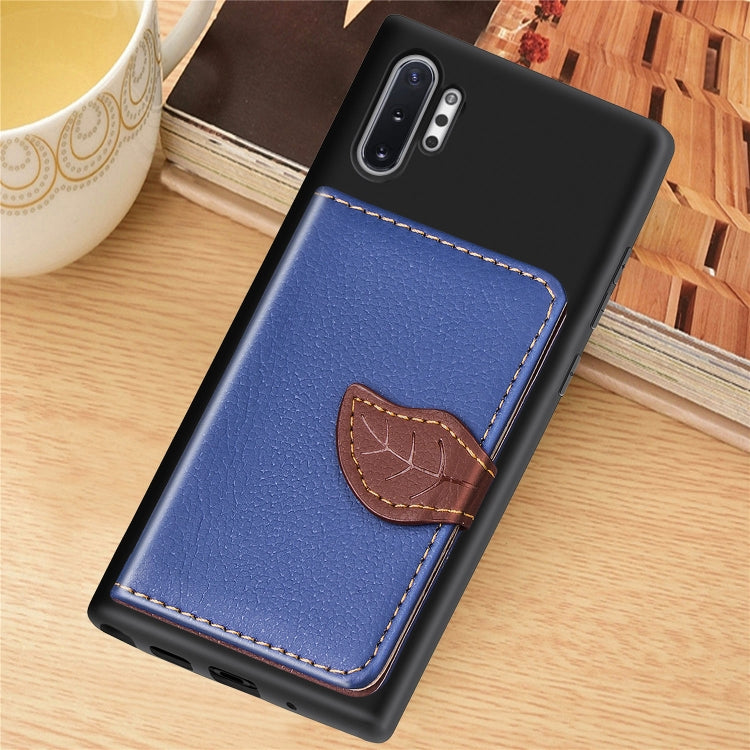 Leaf Buckle Litchi Texture Card Holder PU + TPU Case with Card Slot & Wallet & Holder & Photo Frame for Galaxy Note 10+