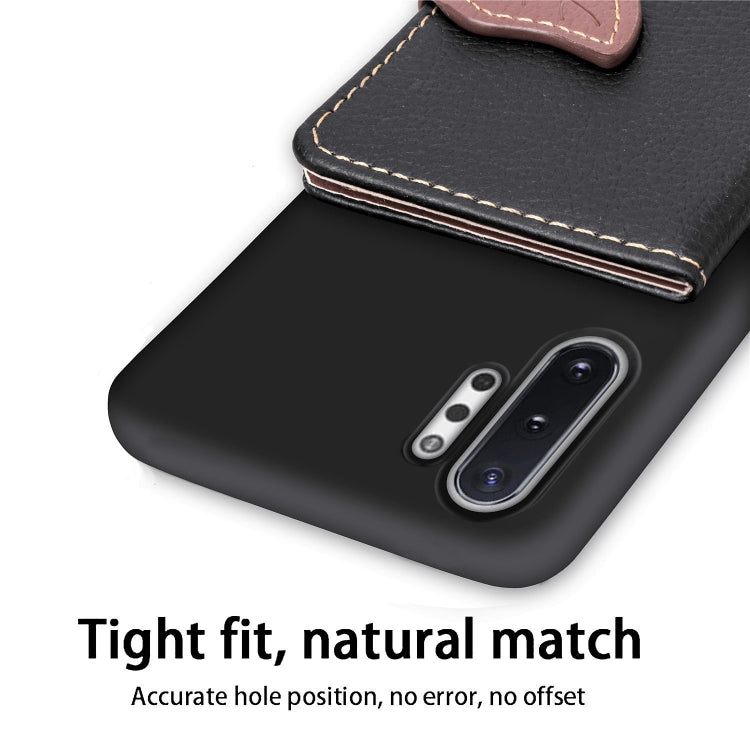 Leaf Buckle Litchi Texture Card Holder PU + TPU Case with Card Slot & Wallet & Holder & Photo Frame for Galaxy Note 10+