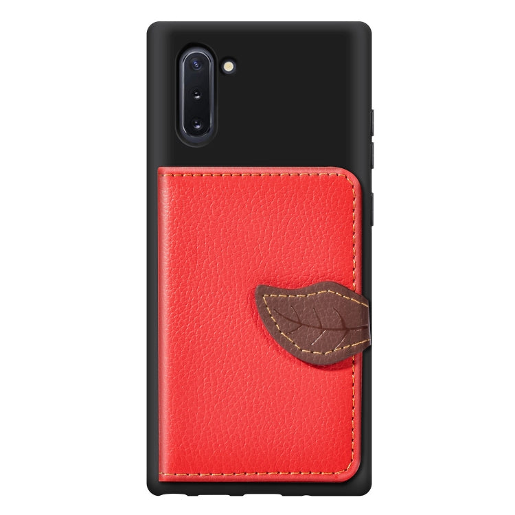 Leaf Buckle Litchi Texture Card Holder PU + TPU Case with Card Slot & Wallet & Holder & Photo Frame for Galaxy Note10