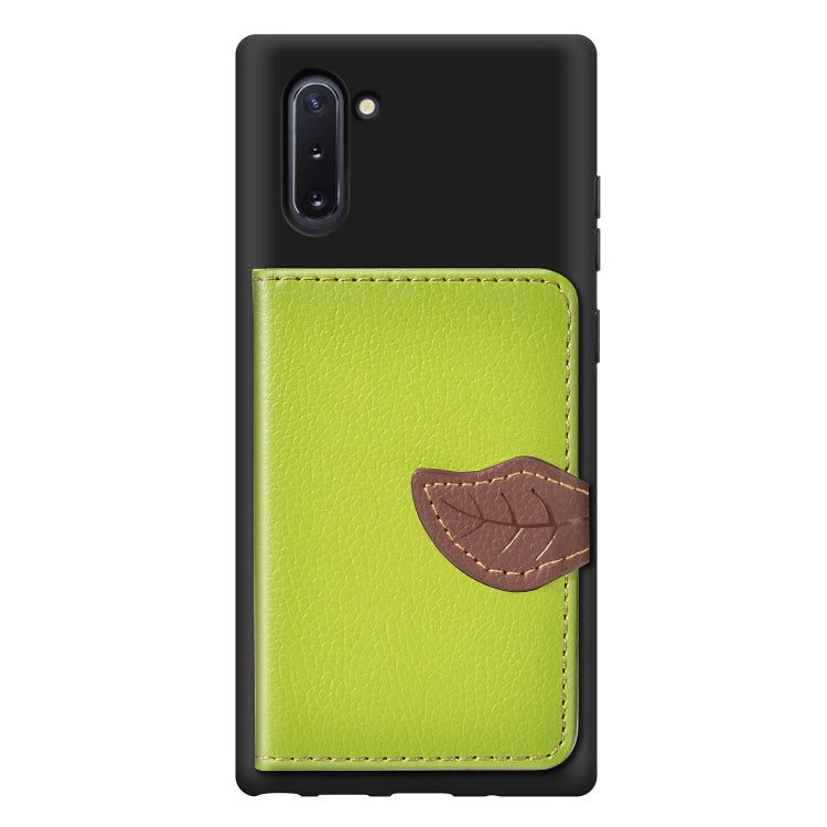 Leaf Buckle Litchi Texture Card Holder PU + TPU Case with Card Slot & Wallet & Holder & Photo Frame for Galaxy Note10