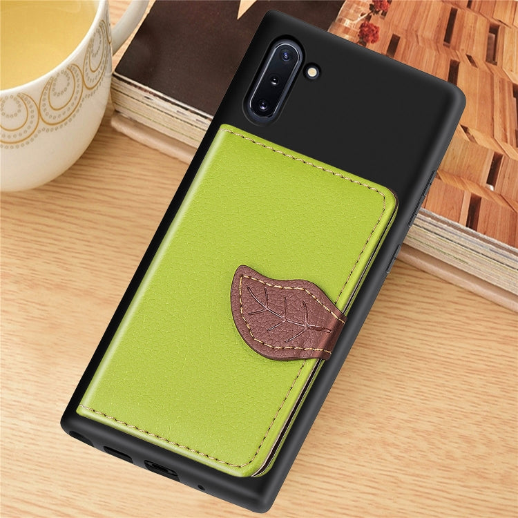 Leaf Buckle Litchi Texture Card Holder PU + TPU Case with Card Slot & Wallet & Holder & Photo Frame for Galaxy Note10