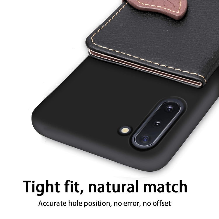 Leaf Buckle Litchi Texture Card Holder PU + TPU Case with Card Slot & Wallet & Holder & Photo Frame for Galaxy Note10