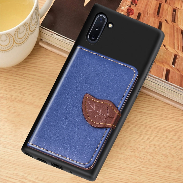 Leaf Buckle Litchi Texture Card Holder PU + TPU Case with Card Slot & Wallet & Holder & Photo Frame for Galaxy Note10