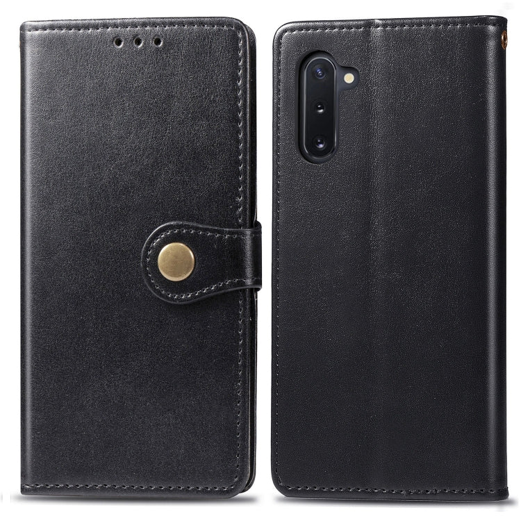 Retro Solid Color Leather Buckle Mobile Phone Protection Leather Case with Photo Frame & Card Slot & Wallet & Bracket Function for Galaxy Note 10