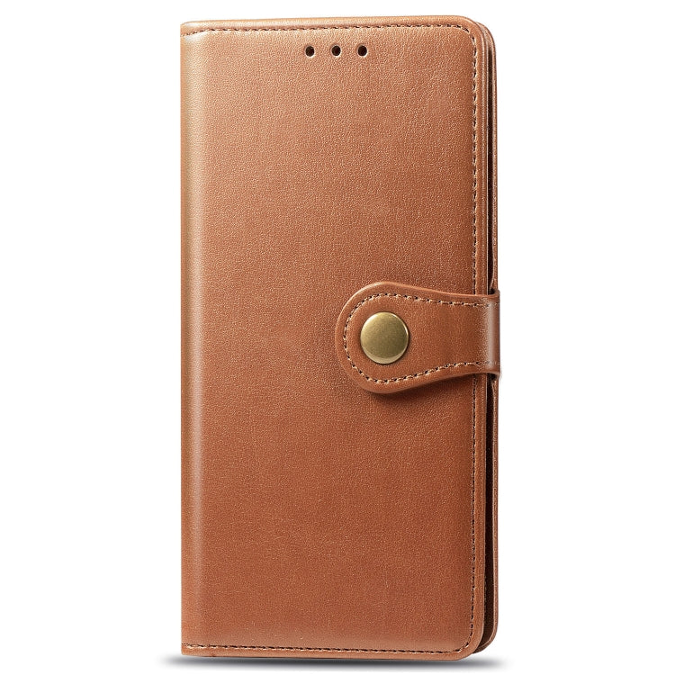 Retro Solid Color Leather Buckle Mobile Phone Protection Leather Case with Photo Frame & Card Slot & Wallet & Bracket Function for Galaxy Note 10