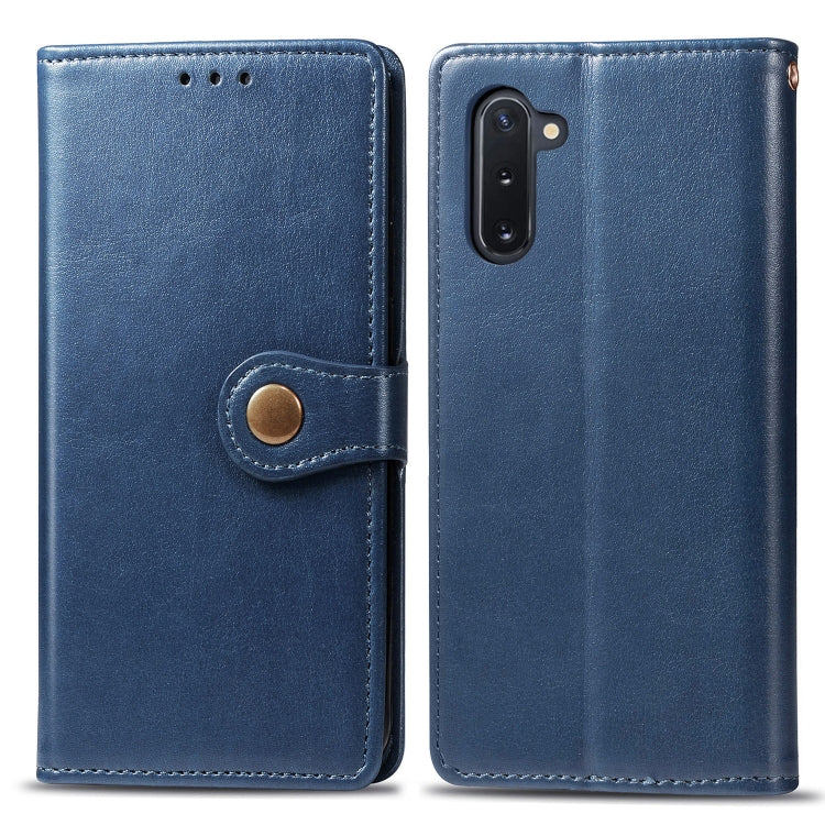 Retro Solid Color Leather Buckle Mobile Phone Protection Leather Case with Photo Frame & Card Slot & Wallet & Bracket Function for Galaxy Note 10