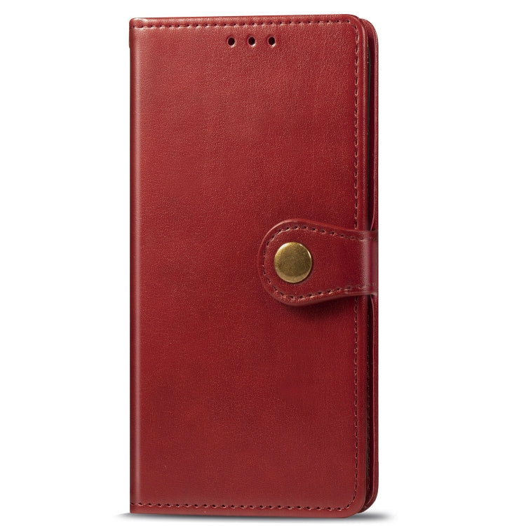 Retro Solid Color Leather Buckle Mobile Phone Protection Leather Case with Photo Frame & Card Slot & Wallet & Bracket Function for Galaxy Note10+