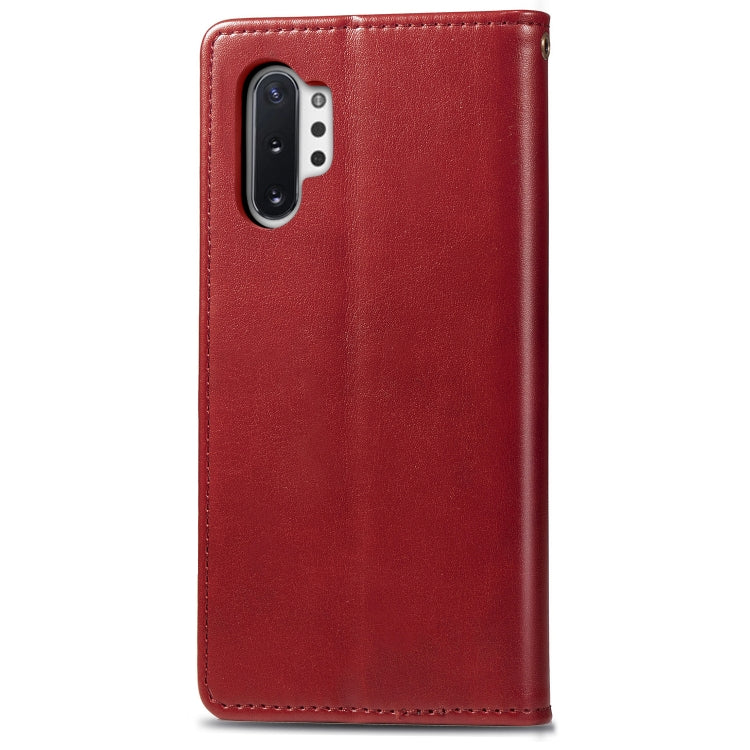 Retro Solid Color Leather Buckle Mobile Phone Protection Leather Case with Photo Frame & Card Slot & Wallet & Bracket Function for Galaxy Note10+