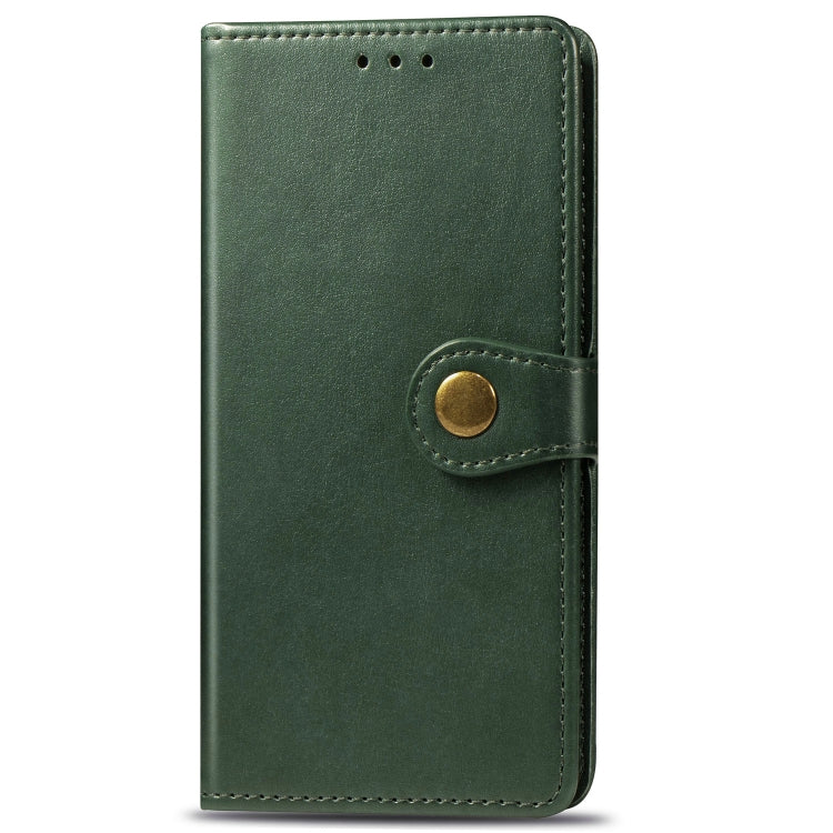Retro Solid Color Leather Buckle Mobile Phone Protection Leather Case with Photo Frame & Card Slot & Wallet & Bracket Function for Galaxy Note10+