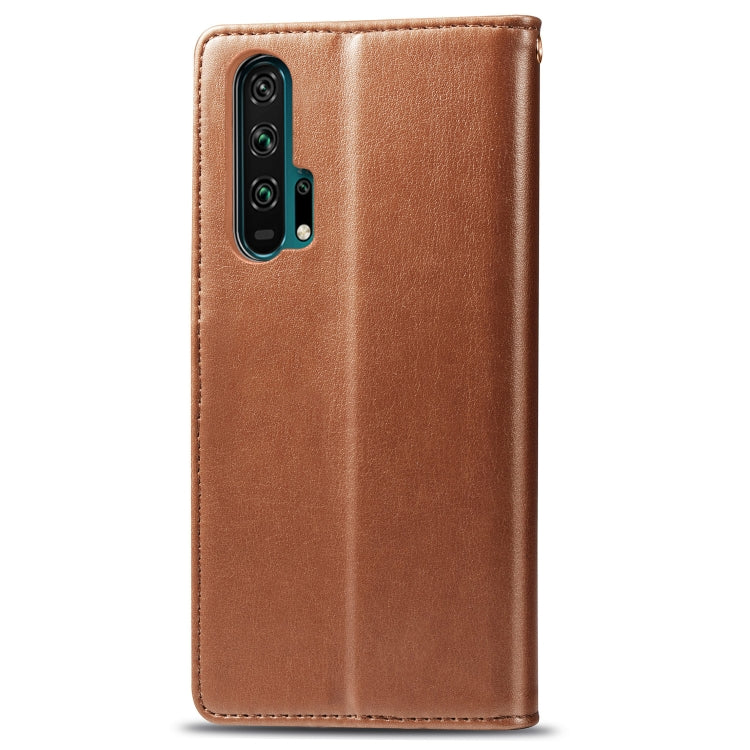 Retro Solid Color Leather Buckle Mobile Phone Protection Leather Case with Lanyard & Photo Frame & Card Slot & Wallet & Bracket Function for Huawei Honor 20 Pro
