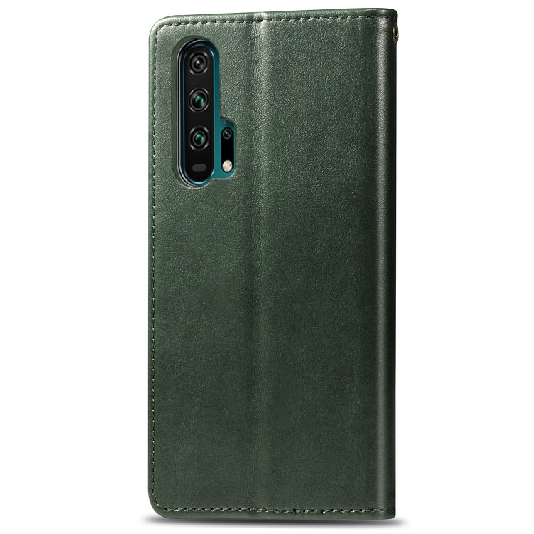 Retro Solid Color Leather Buckle Mobile Phone Protection Leather Case with Lanyard & Photo Frame & Card Slot & Wallet & Bracket Function for Huawei Honor 20 Pro