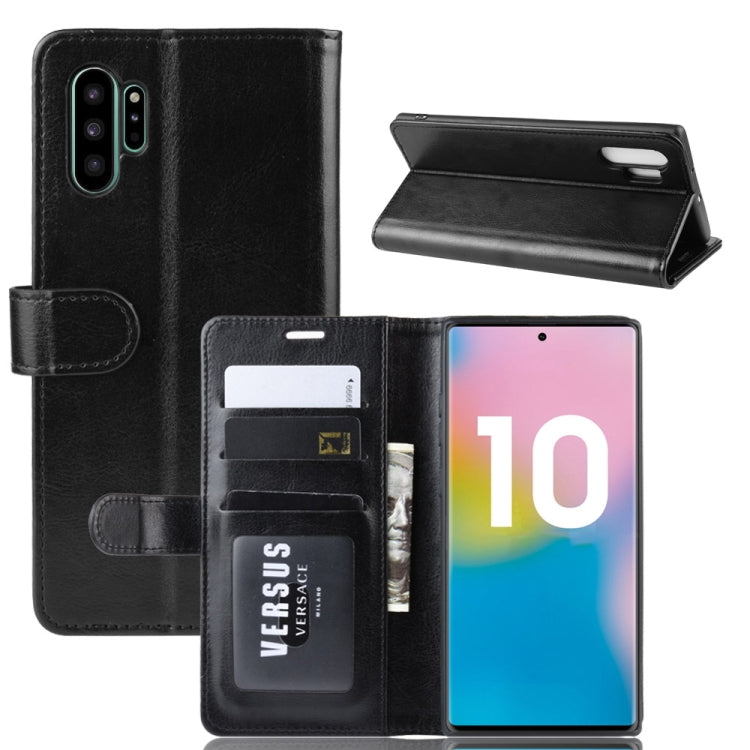 R64 Texture Single Fold Horizontal Flip Leather Case for Galaxy Note 10+, with Holder & Card Slots & Wallet