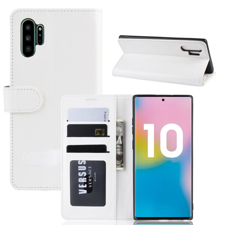 R64 Texture Single Fold Horizontal Flip Leather Case for Galaxy Note 10+, with Holder & Card Slots & Wallet