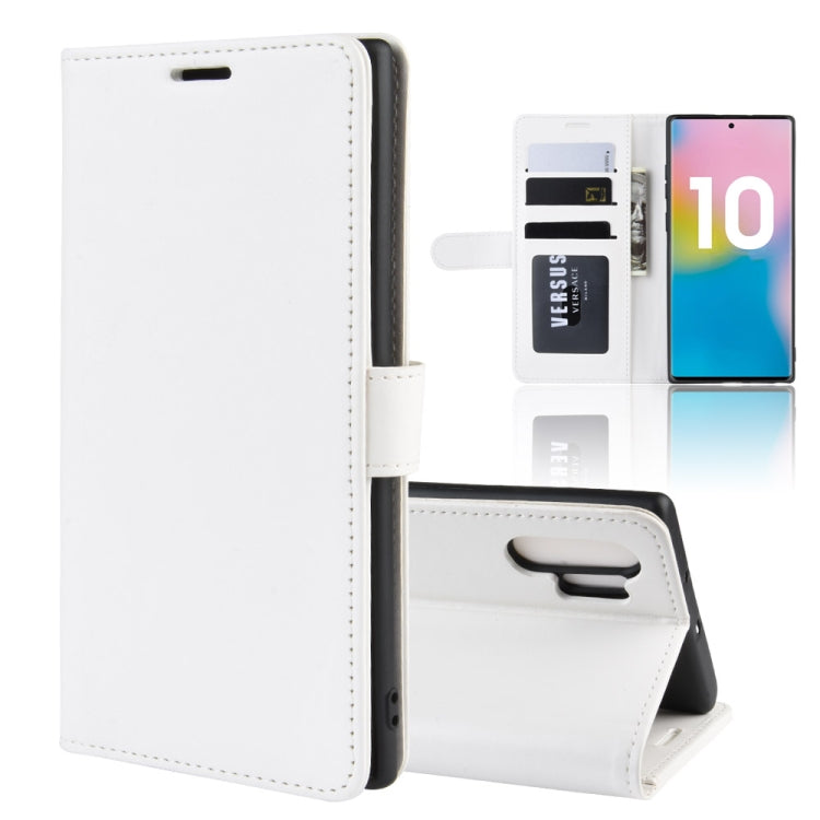 R64 Texture Single Fold Horizontal Flip Leather Case for Galaxy Note 10+, with Holder & Card Slots & Wallet