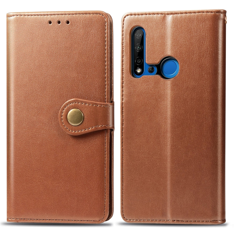 Retro Solid Color Leather Buckle Mobile Phone Protection Leather Case with Lanyard & Photo Frame & Card Slot & Wallet & Bracket Function for Huawei P20 lite 2019 / Nova 5i