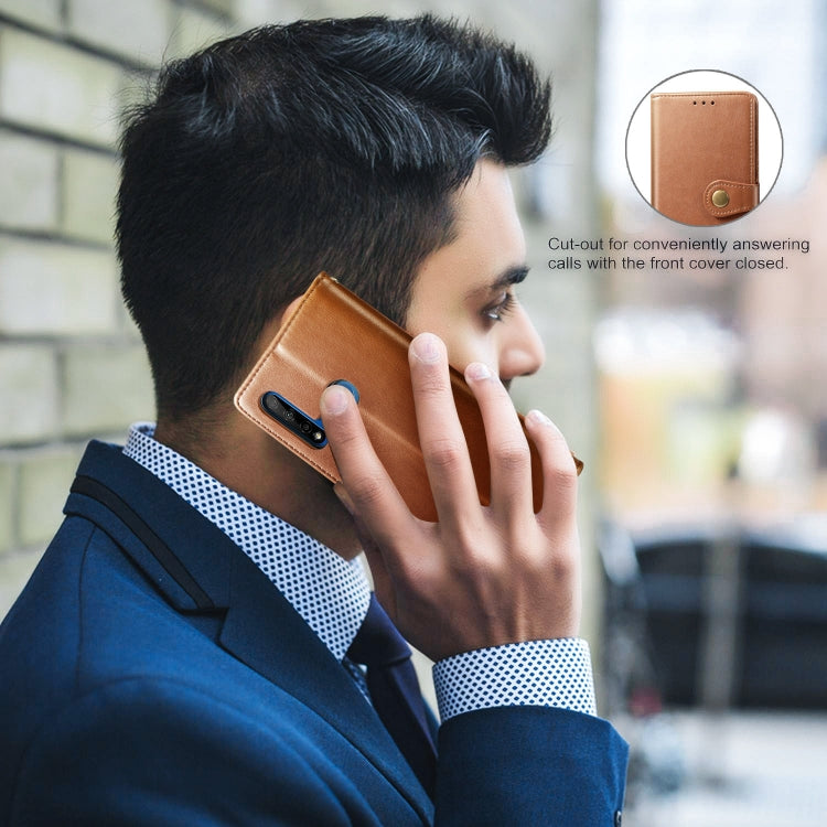 Retro Solid Color Leather Buckle Mobile Phone Protection Leather Case with Lanyard & Photo Frame & Card Slot & Wallet & Bracket Function for Huawei P20 lite 2019 / Nova 5i