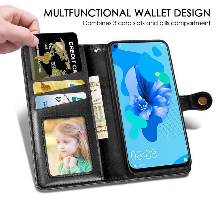 Retro Solid Color Leather Buckle Mobile Phone Protection Leather Case with Lanyard & Photo Frame & Card Slot & Wallet & Bracket Function for Huawei P20 lite 2019 / Nova 5i