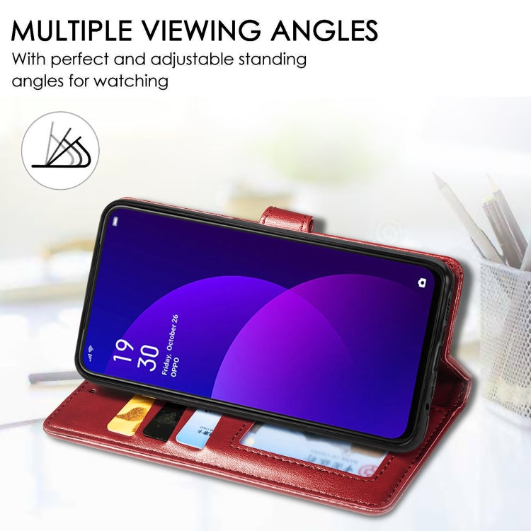 Retro Solid Color Leather Buckle Mobile Phone Protection Leather Case with Lanyard & Photo Frame & Card Slot & Wallet & Bracket Function for OPPO F11 / A9