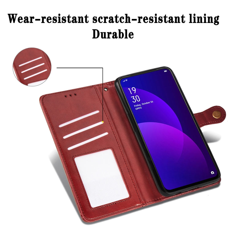 Retro Solid Color Leather Buckle Mobile Phone Protection Leather Case with Lanyard & Photo Frame & Card Slot & Wallet & Bracket Function for OPPO F11 / A9