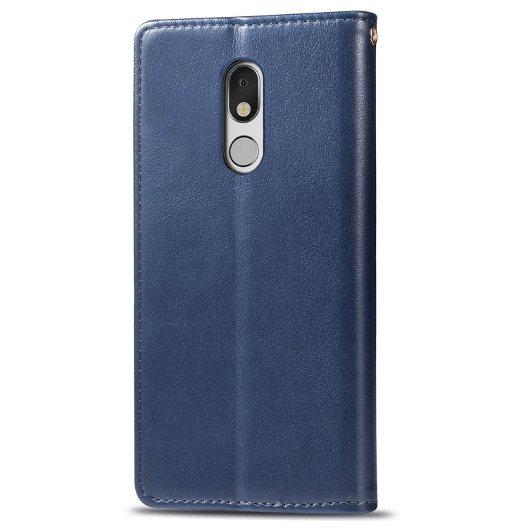 Retro Solid Color Leather Buckle Mobile Phone Protection Leather Case with Lanyard & Photo Frame & Card Slot & Wallet & Bracket Function for LG Stylo 5