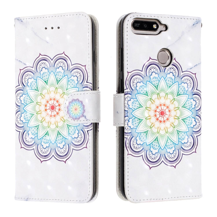 3D Visual Painting Left And Right Open Leather Case for Huawei Enjoy 8e / 7A / 7A Pro / Y6 Prime 2018 , With Bracket & Card Slot & Wallet & Bracelet