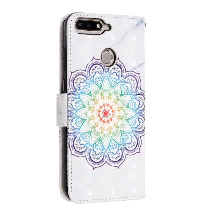 3D Visual Painting Left And Right Open Leather Case for Huawei Enjoy 8e / 7A / 7A Pro / Y6 Prime 2018 , With Bracket & Card Slot & Wallet & Bracelet