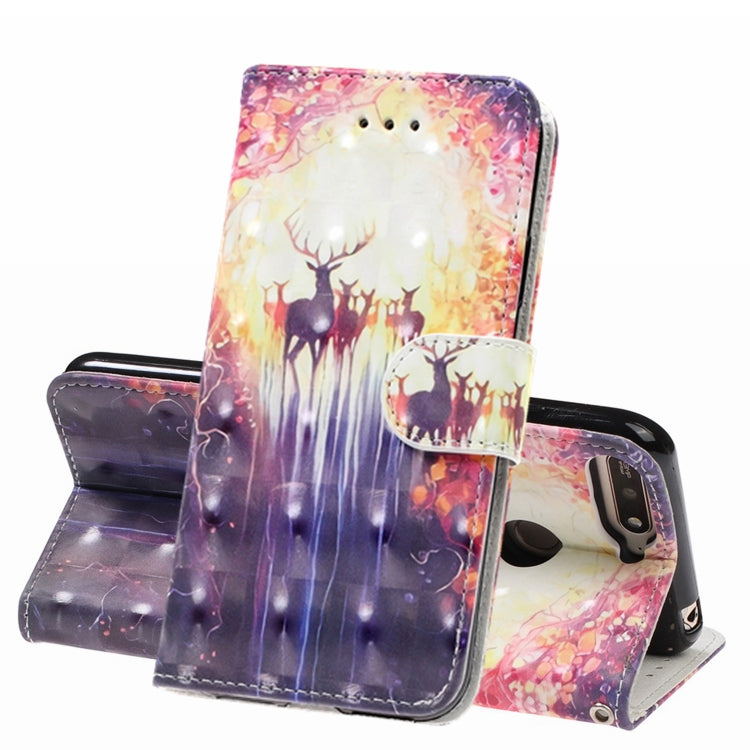 3D Visual Painting Left And Right Open Leather Case for Huawei Enjoy 8e / 7A / 7A Pro / Y6 Prime 2018 , With Bracket & Card Slot & Wallet & Bracelet