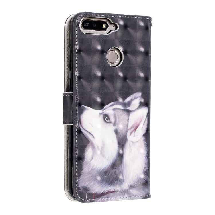 3D Visual Painting Left And Right Open Leather Case for Huawei Enjoy 8e / 7A / 7A Pro / Y6 Prime 2018 , With Bracket & Card Slot & Wallet & Bracelet