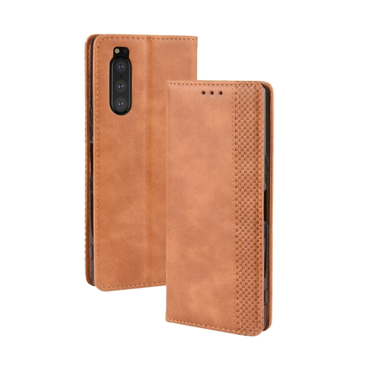 Magnetic Buckle Retro Crazy Horse Texture Horizontal Flip Leather Case for Sony Xperia 2, with Holder & Card Slots & Photo Frame