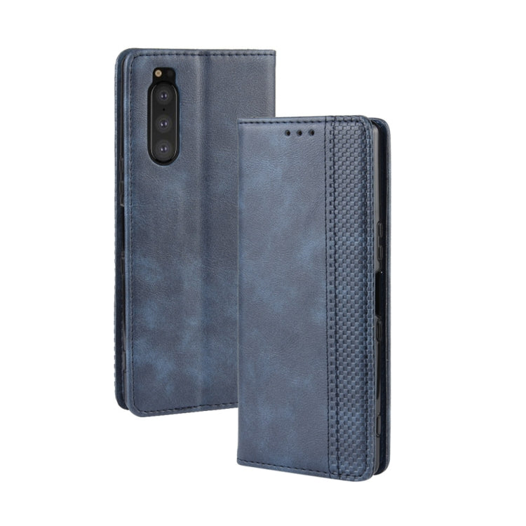 Magnetic Buckle Retro Crazy Horse Texture Horizontal Flip Leather Case for Sony Xperia 2, with Holder & Card Slots & Photo Frame