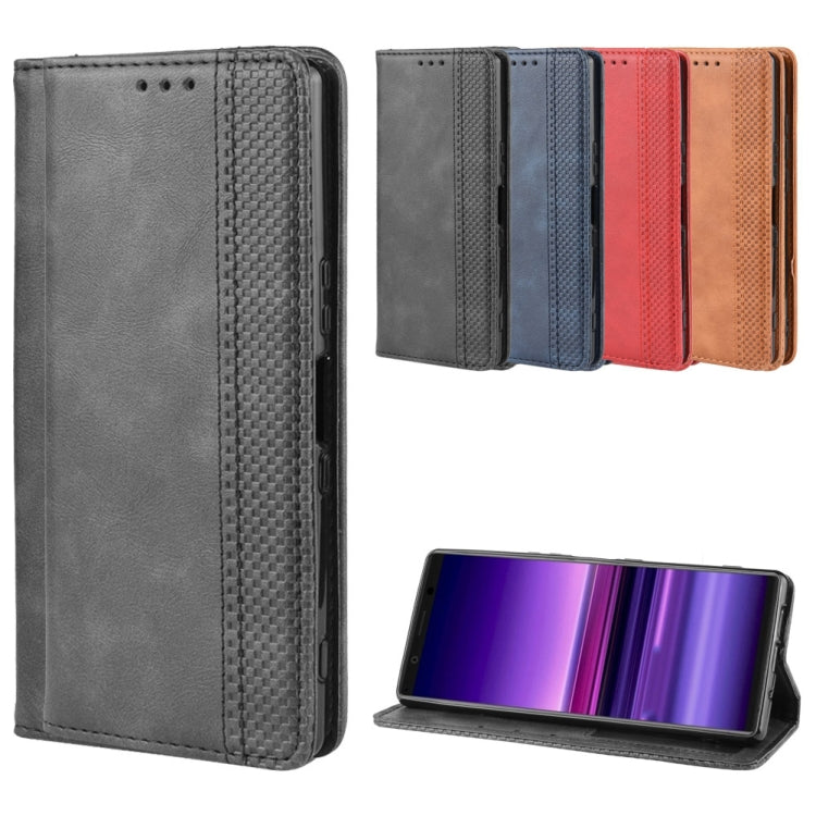 Magnetic Buckle Retro Crazy Horse Texture Horizontal Flip Leather Case for Sony Xperia 2, with Holder & Card Slots & Photo Frame