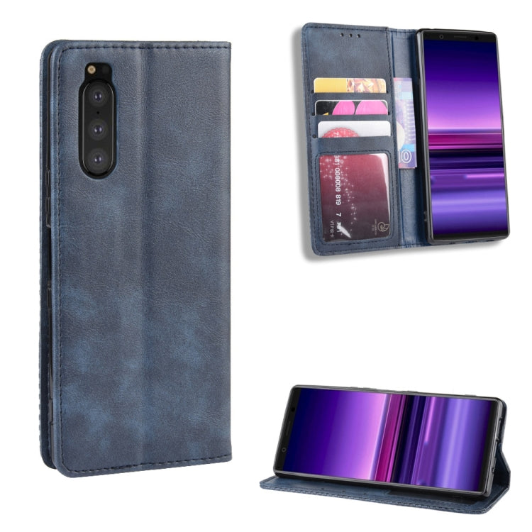 Magnetic Buckle Retro Crazy Horse Texture Horizontal Flip Leather Case for Sony Xperia 2, with Holder & Card Slots & Photo Frame