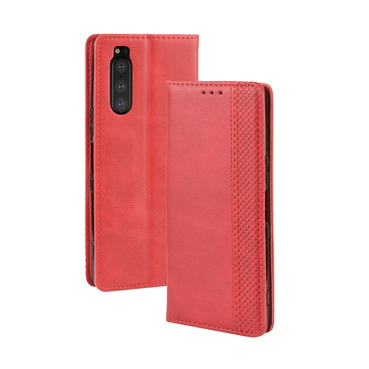 Magnetic Buckle Retro Crazy Horse Texture Horizontal Flip Leather Case for Sony Xperia 2, with Holder & Card Slots & Photo Frame