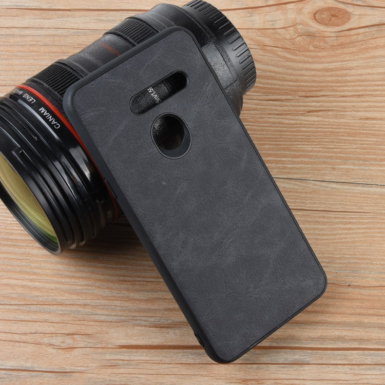 Shockproof Sheep Skin PC + PU + TPU Case For LG G8 ThinQ(Light Black)