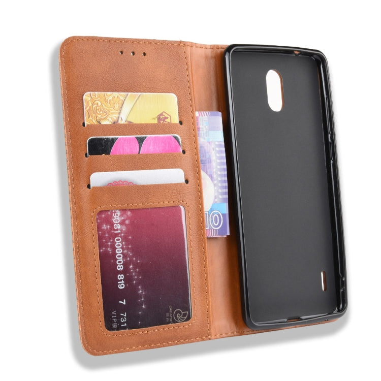 Magnetic Buckle Retro Crazy Horse Texture Horizontal Flip Leather Case for Nokia 3.1 C , with Holder & Card Slots & Photo Frame