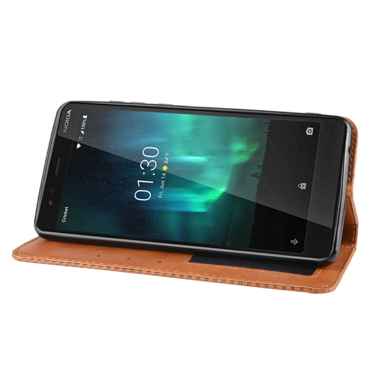 Magnetic Buckle Retro Crazy Horse Texture Horizontal Flip Leather Case for Nokia 3.1 C , with Holder & Card Slots & Photo Frame