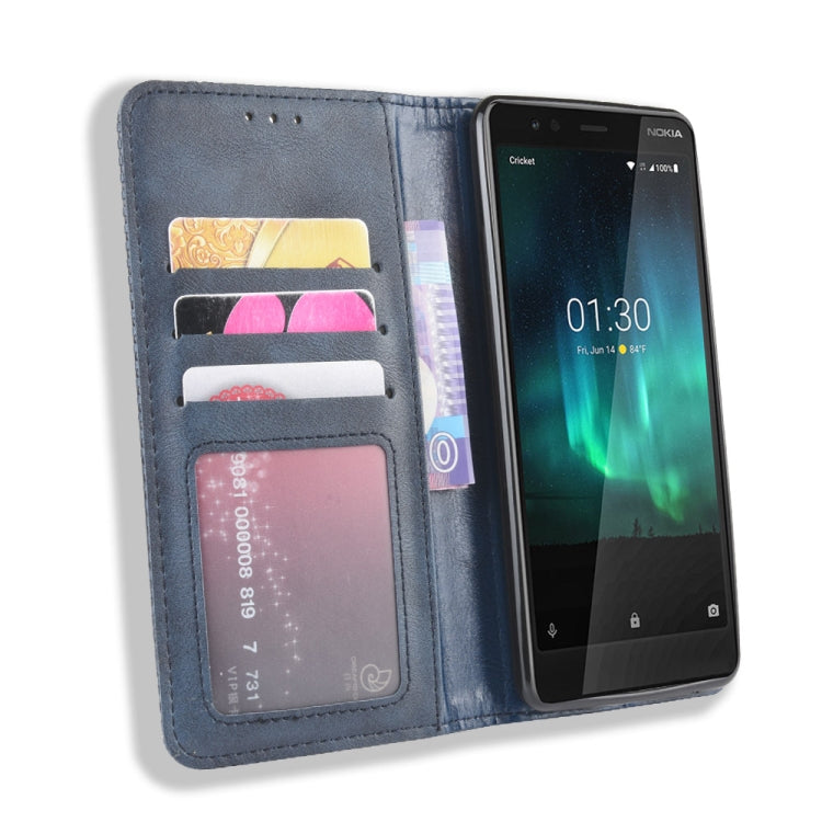Magnetic Buckle Retro Crazy Horse Texture Horizontal Flip Leather Case for Nokia 3.1 C , with Holder & Card Slots & Photo Frame