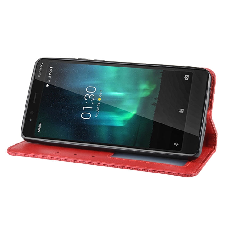 Magnetic Buckle Retro Crazy Horse Texture Horizontal Flip Leather Case for Nokia 3.1 C , with Holder & Card Slots & Photo Frame