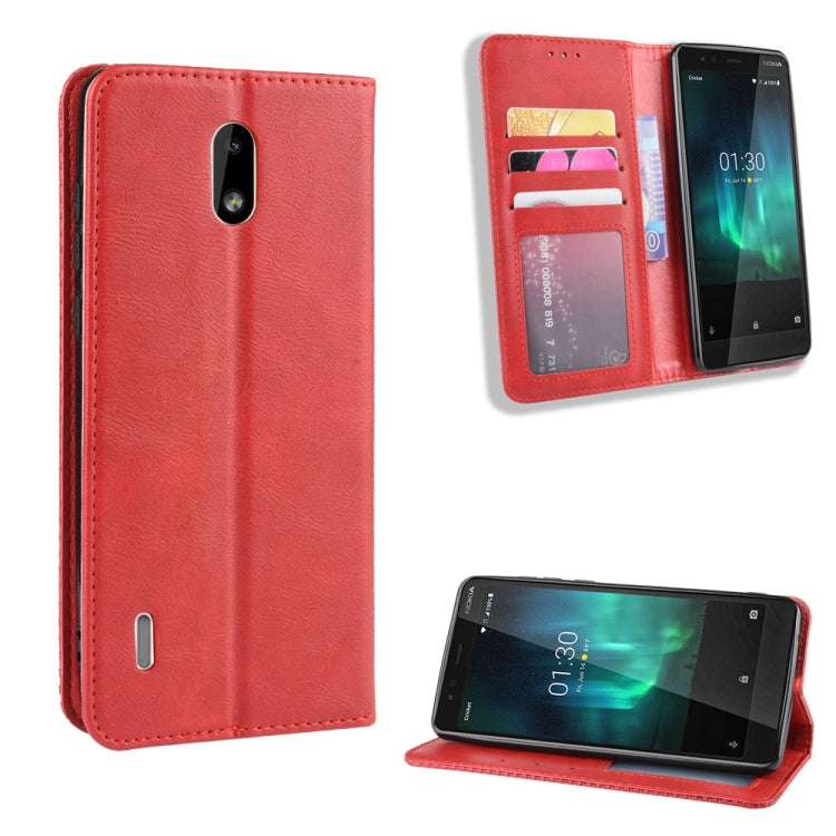 Magnetic Buckle Retro Crazy Horse Texture Horizontal Flip Leather Case for Nokia 3.1 C , with Holder & Card Slots & Photo Frame