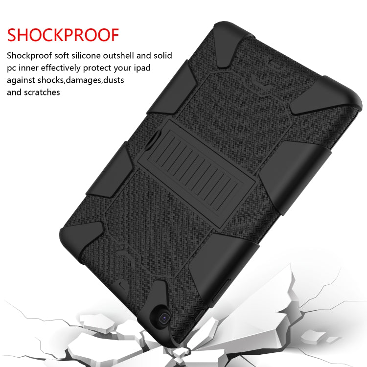 Shockproof Two-Color Silicone Protection Case with Holder for Galaxy Tab A 10.1 (2019) / T510