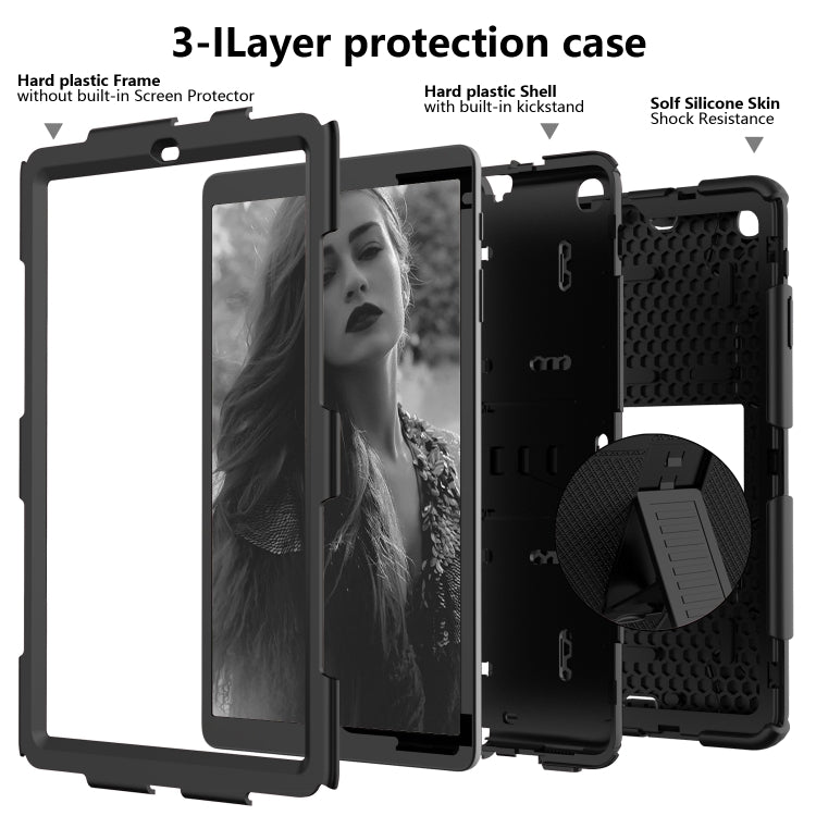 Shockproof Two-Color Silicone Protection Case with Holder for Galaxy Tab A 10.1 (2019) / T510