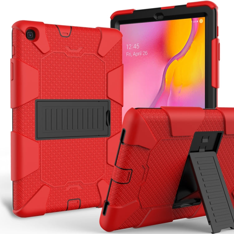 Shockproof Two-Color Silicone Protection Case with Holder for Galaxy Tab A 10.1 (2019) / T510