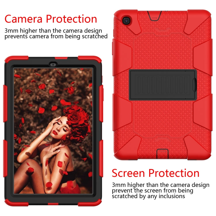 Shockproof Two-Color Silicone Protection Case with Holder for Galaxy Tab A 10.1 (2019) / T510