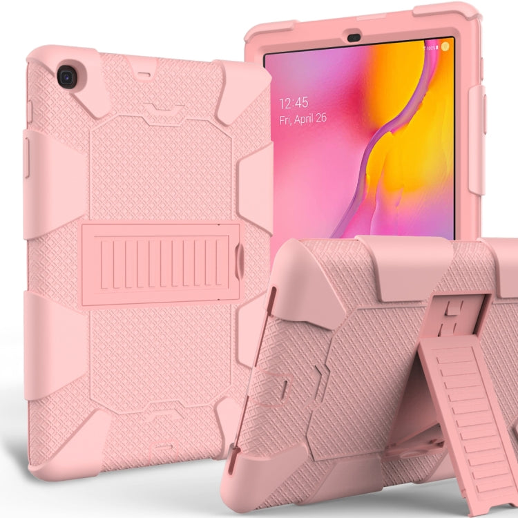 Shockproof Two-Color Silicone Protection Case with Holder for Galaxy Tab A 10.1 (2019) / T510