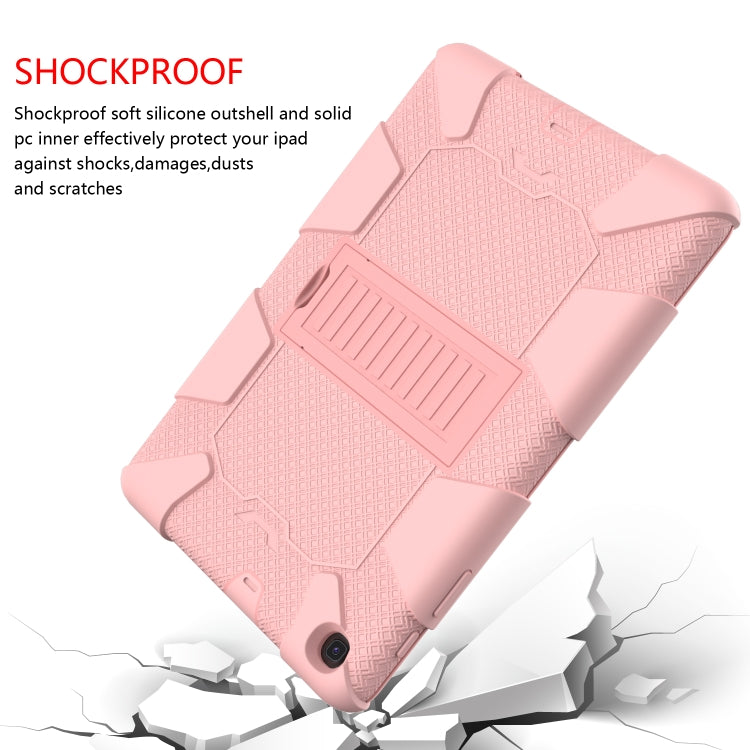 Shockproof Two-Color Silicone Protection Case with Holder for Galaxy Tab A 10.1 (2019) / T510