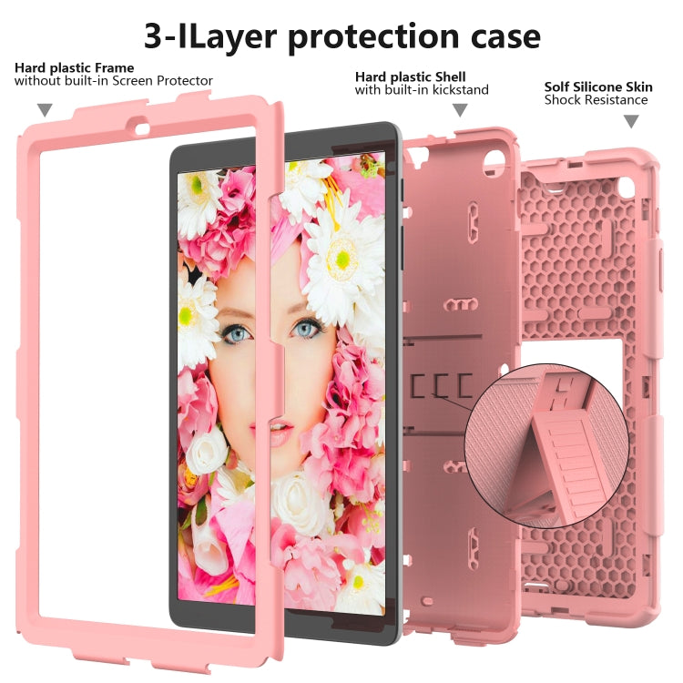 Shockproof Two-Color Silicone Protection Case with Holder for Galaxy Tab A 10.1 (2019) / T510