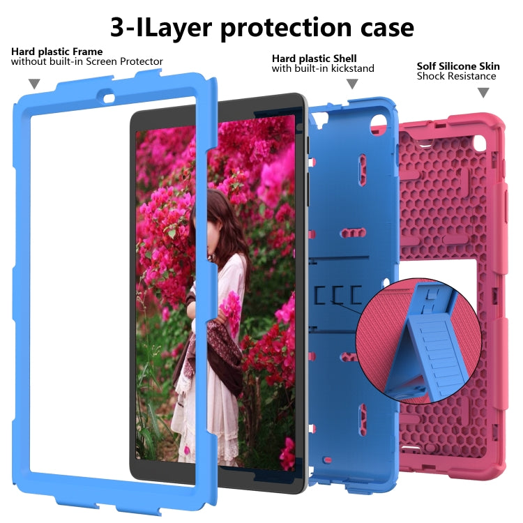 Shockproof Two-Color Silicone Protection Case with Holder for Galaxy Tab A 10.1 (2019) / T510