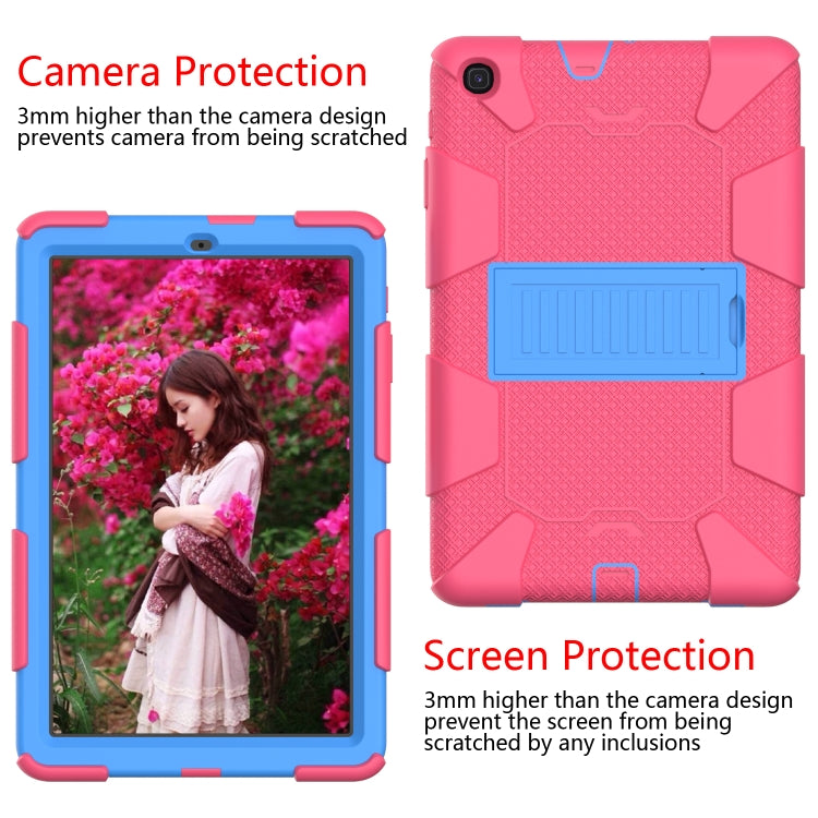 Shockproof Two-Color Silicone Protection Case with Holder for Galaxy Tab A 10.1 (2019) / T510